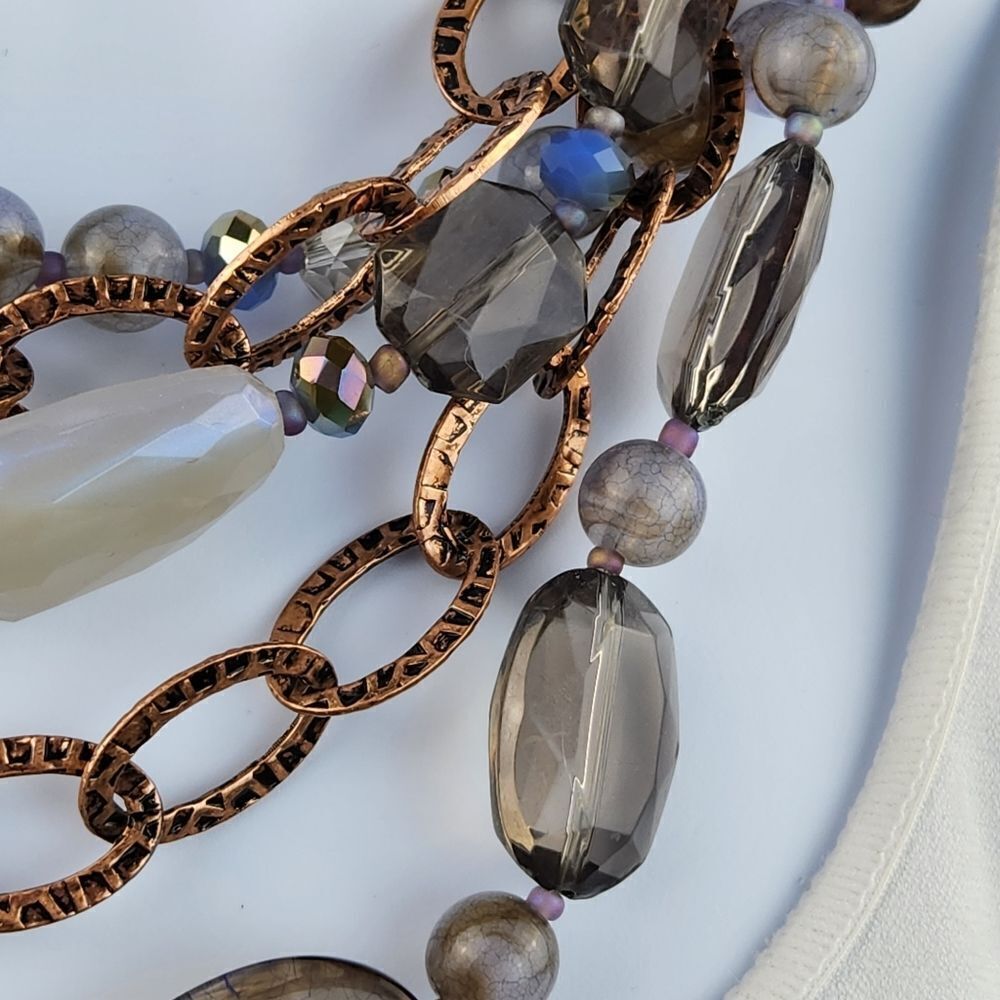 💜NWOT Premier "English Rose" Versatile Multi Strand Statement Necklace - Picture 8 of 11